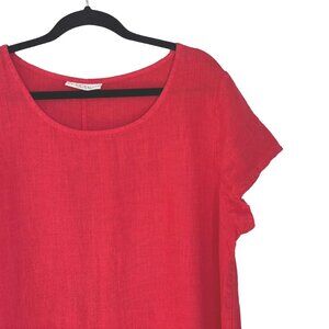 Bryn Walker 100% Linen Coral Pink A-Line Shift Dress - Size M